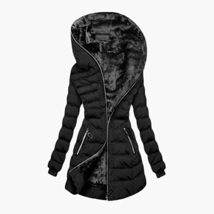 Faux Fur Hood Puffer Jacket for Women - Longline Winter Coat