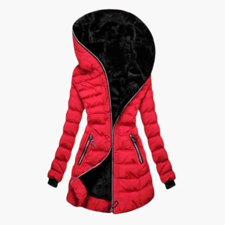 Faux Fur Hood Puffer Jacket for Women - Longline Winter Coat