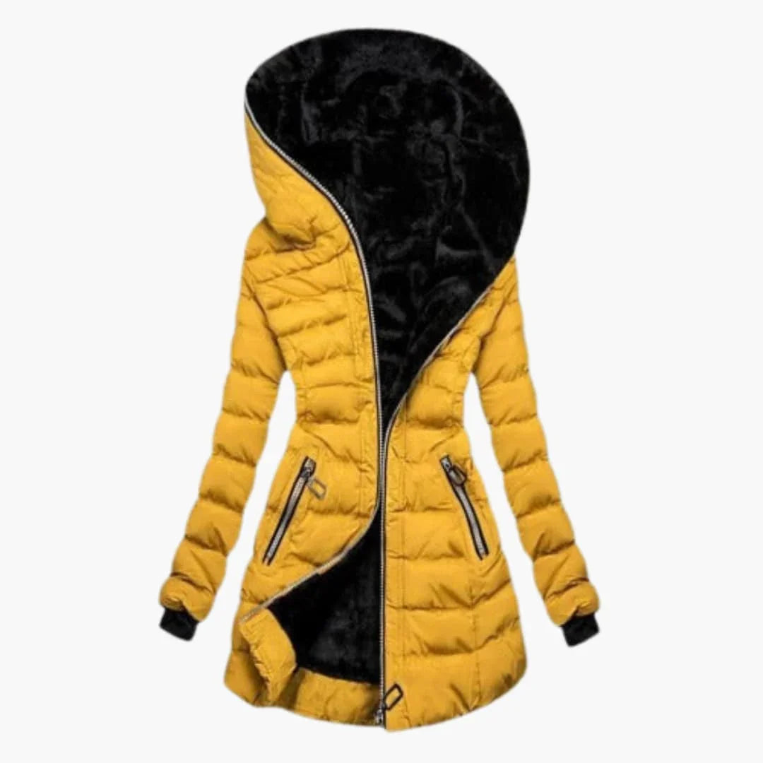 Faux Fur Hood Puffer Jacket for Women - Longline Winter Coat
