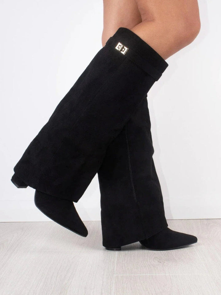 Classic Suede Knee High Boots for Women - side view