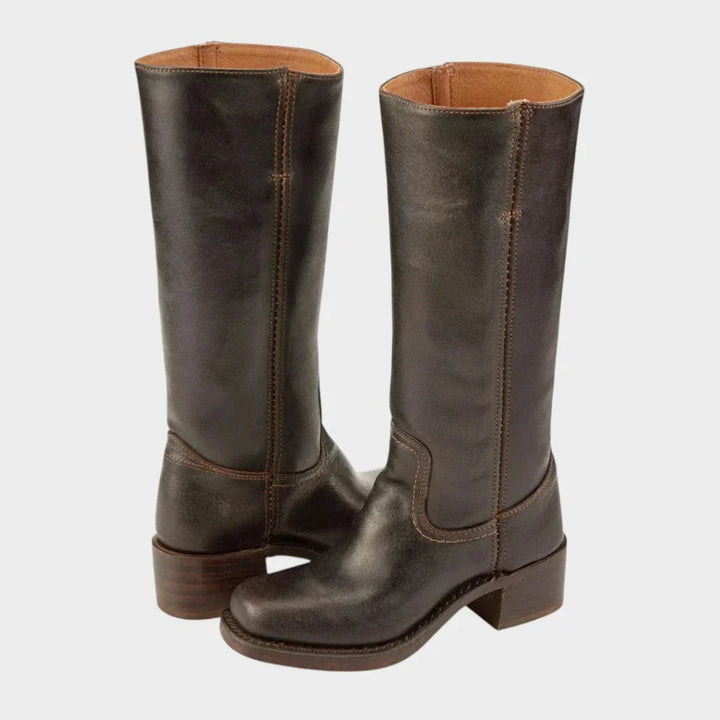 Women's leather knee-high riding boots - view 1