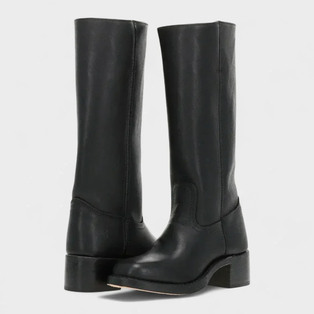 Women's leather knee-high riding boots - view 2