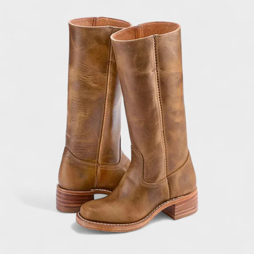 Women's leather knee-high riding boots - view 3