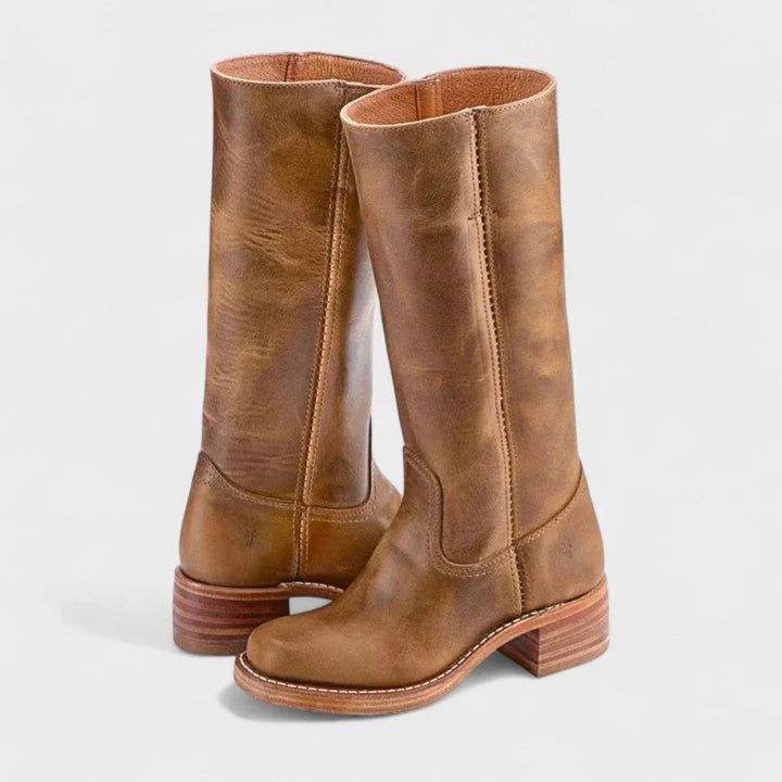 Women's leather knee-high riding boots - view 3