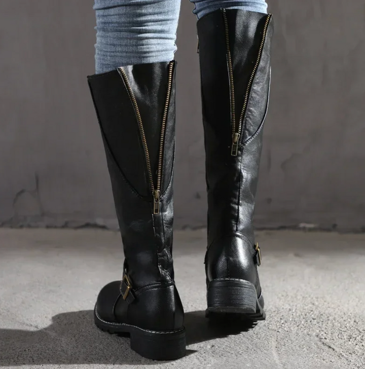 Classic Knee High Boots for Women - buckle detail