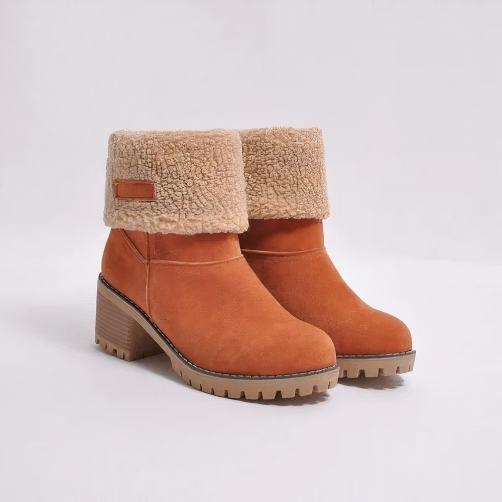 Square Heel Boots for Women - Orange