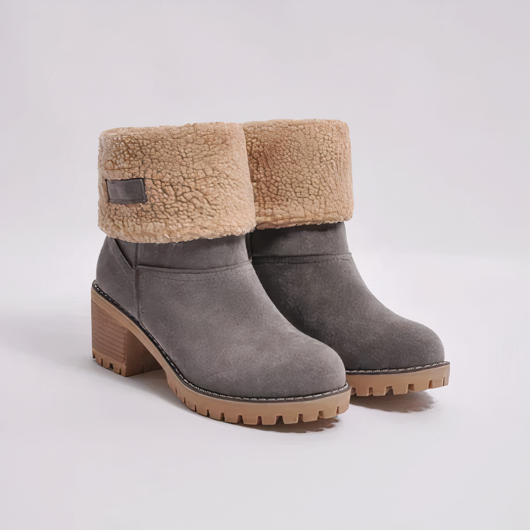 Square Heel Boots for Women - Grey