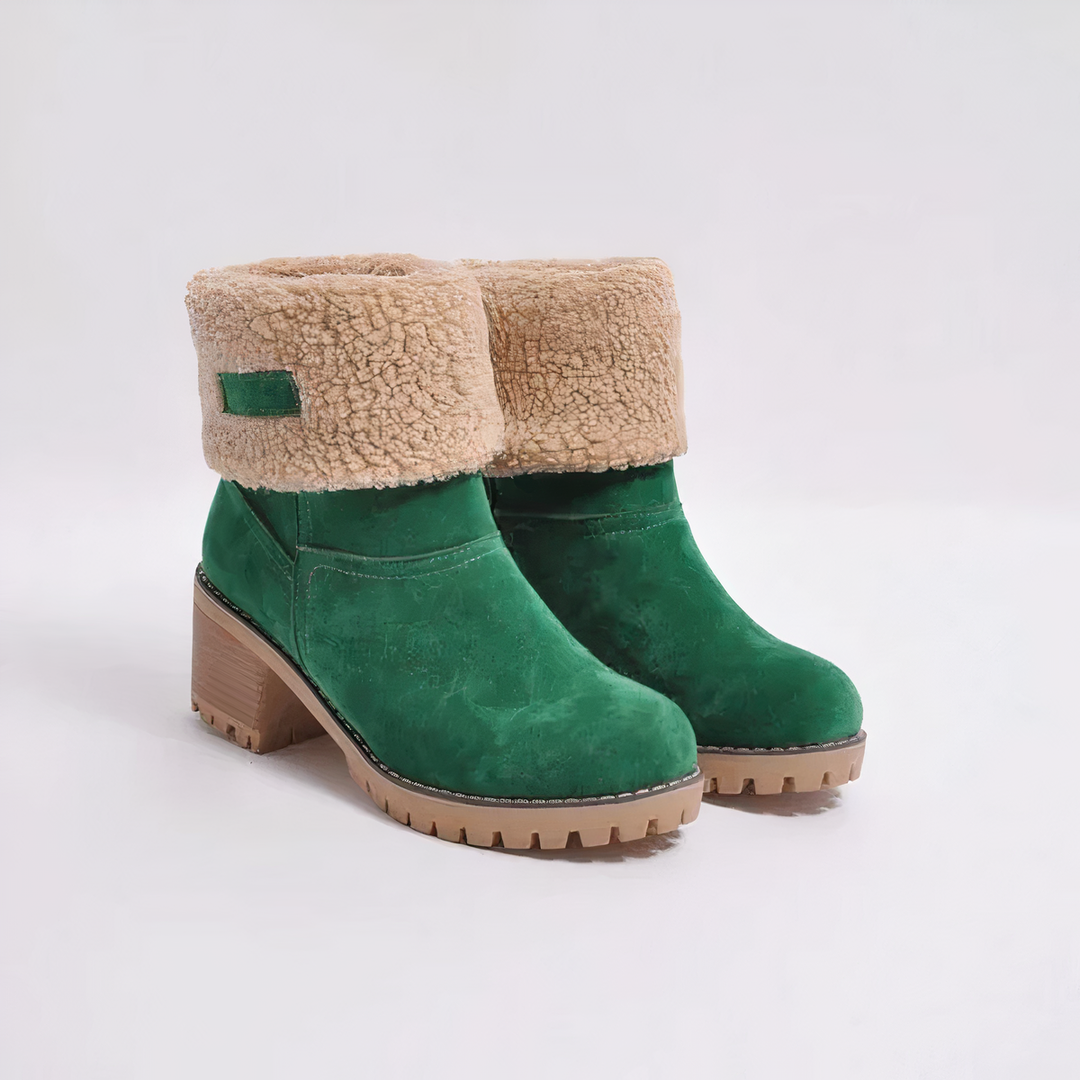 Square Heel Boots for Women - Green