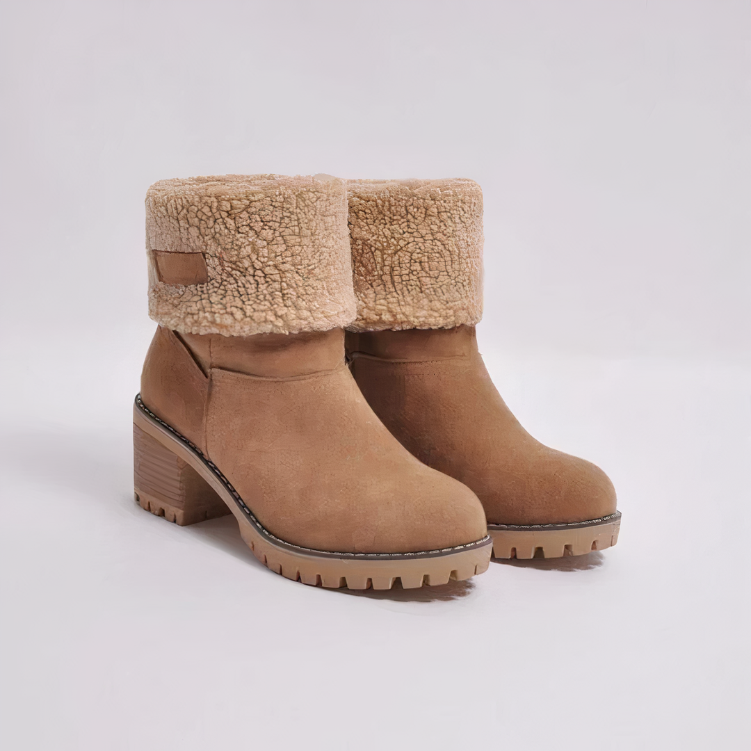 Square Heel Boots for Women - Brown