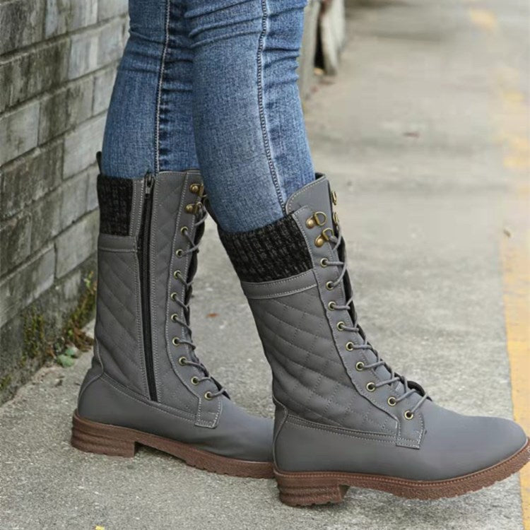 Elegant Suede Winter Boots for Women - Grey