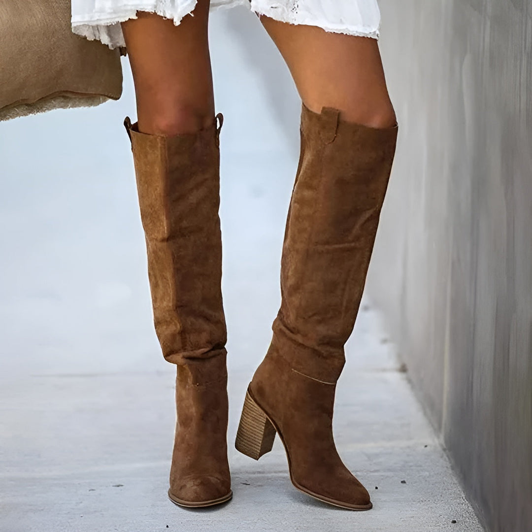 Fashionable Knee High Boots for Women - Coffee