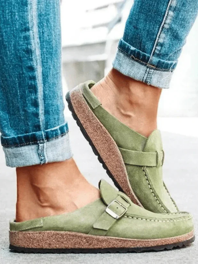 The All-Day Suede Buckle Mule