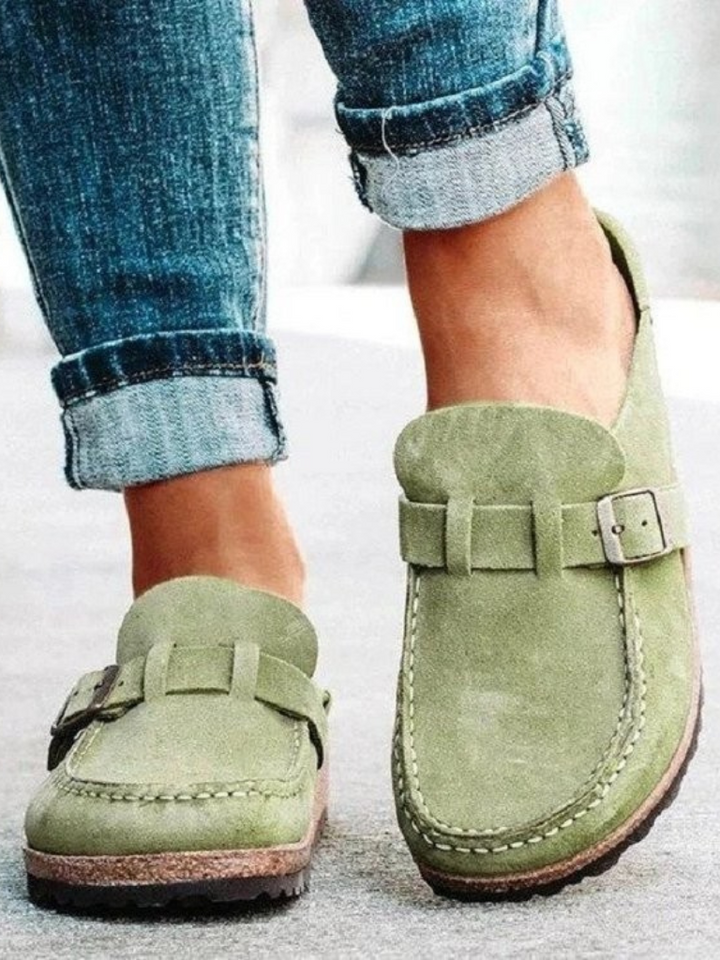 The All-Day Suede Buckle Mule
