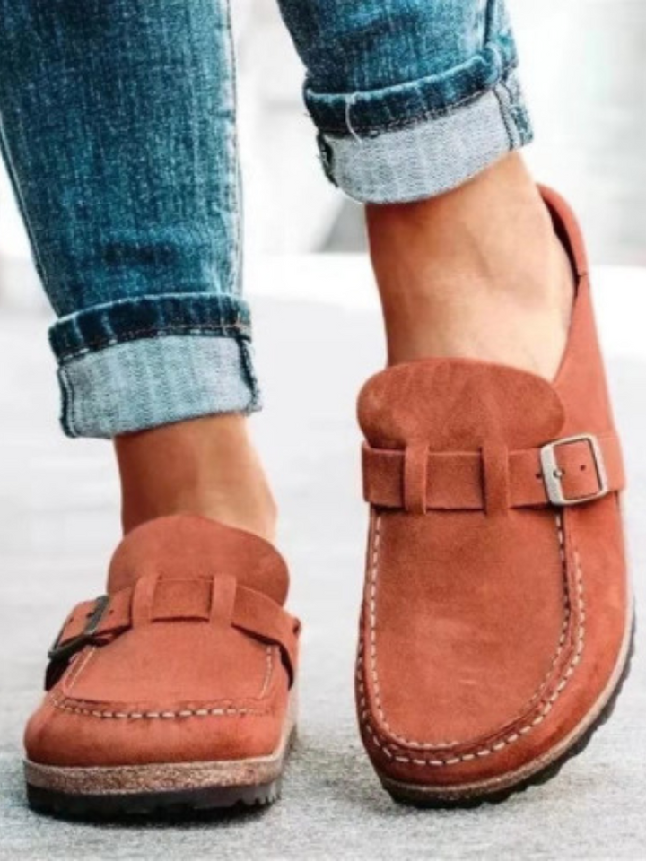 The All-Day Suede Buckle Mule