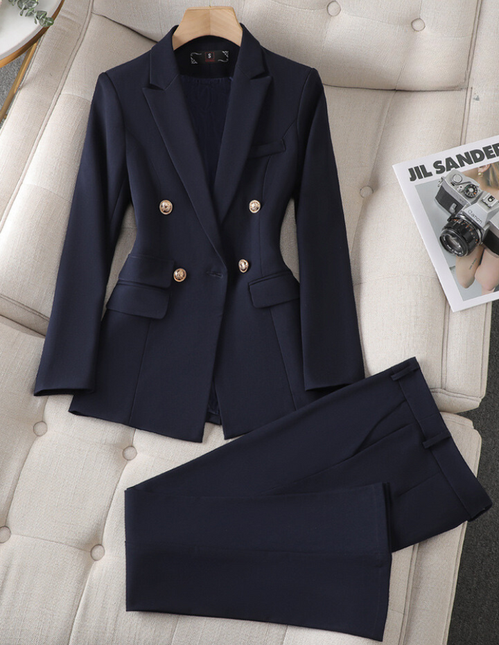 Tailored blazer and wide leg pant set for women - view 2