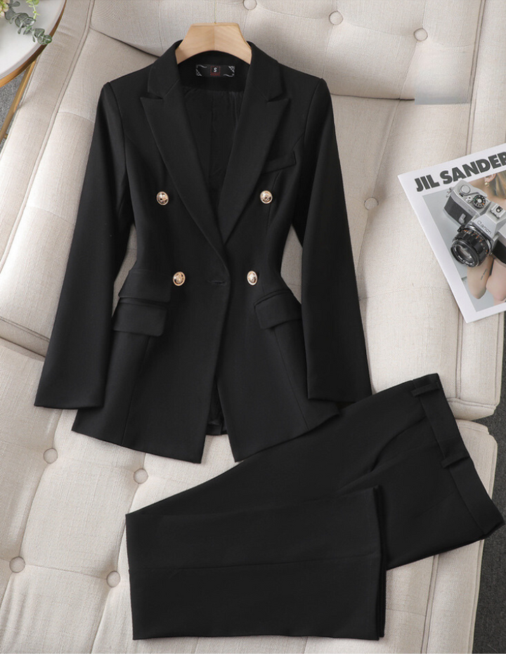 Tailored blazer and wide leg pant set for women - view 3