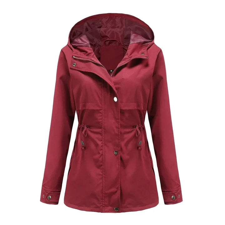 Anorak Rain Jacket for Women - Hooded Drawstring Waist Windbreaker