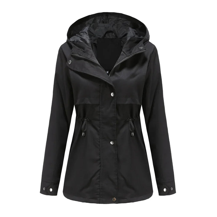 Anorak Rain Jacket for Women - Hooded Drawstring Waist Windbreaker