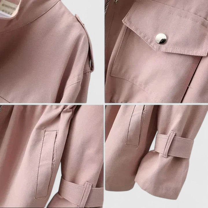 Belted double-breasted coat for women - view 6