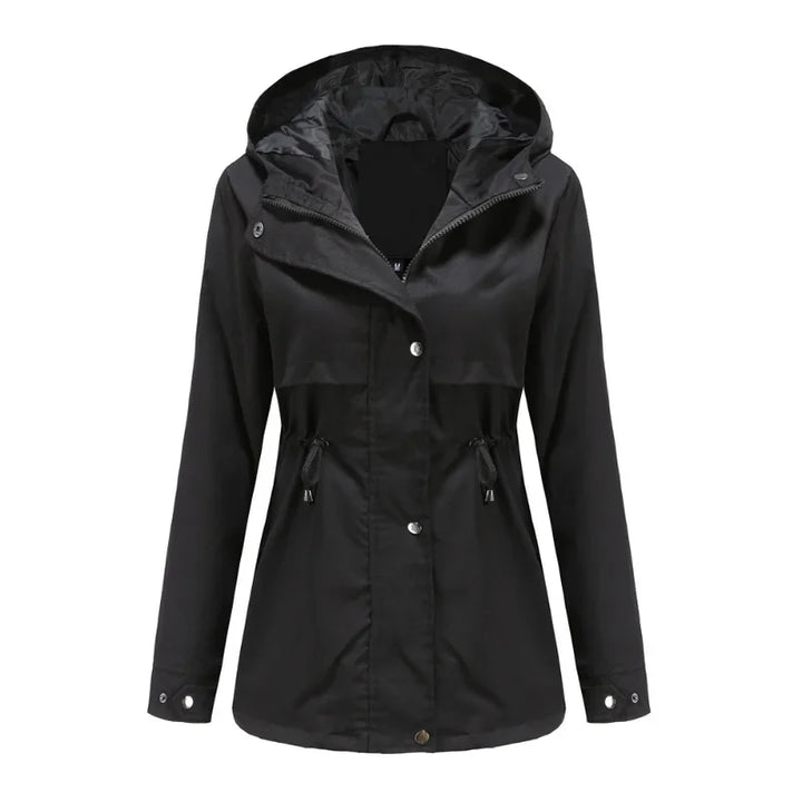 Anorak Rain Jacket for Women - Hooded Drawstring Waist Windbreaker