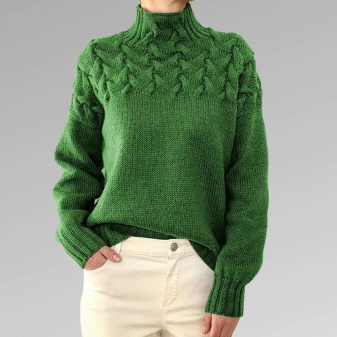 Oversized Turtleneck Sweater for Women - Green