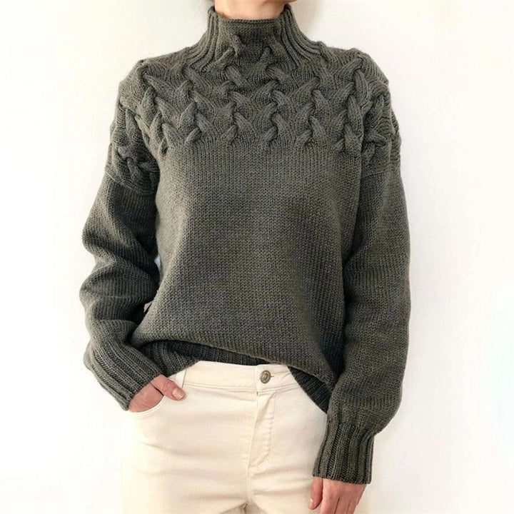 Oversized Turtleneck Sweater for Women - Gray