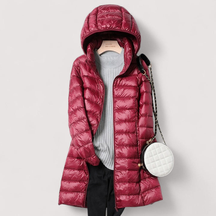 Plus Size Puffer Jacket for Women - Hooded Longline Winter Coat