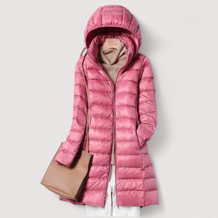 Plus Size Puffer Jacket for Women - Hooded Longline Winter Coat