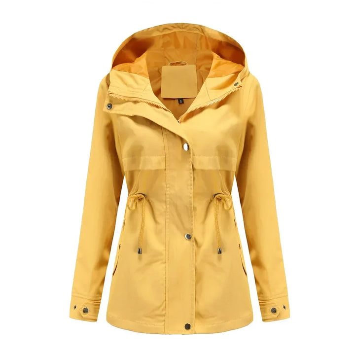 Anorak Rain Jacket for Women - Hooded Drawstring Waist Windbreaker