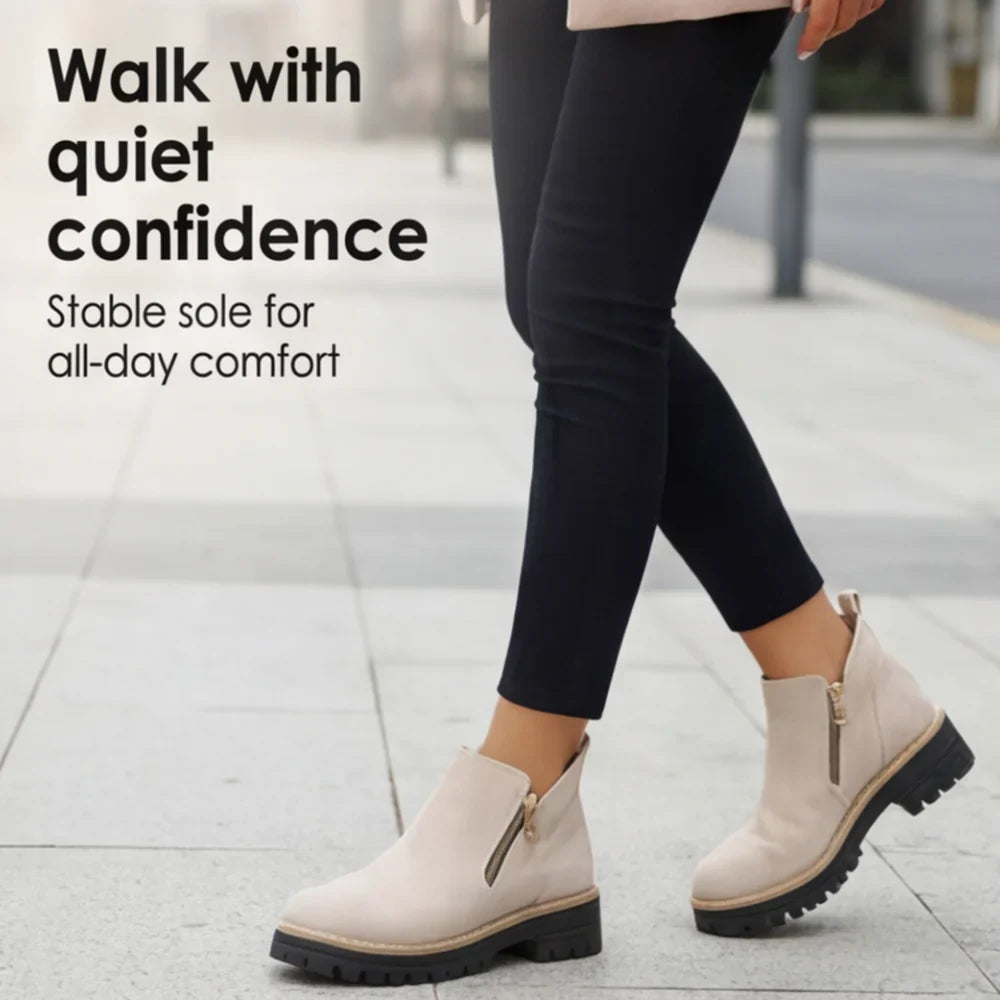 Women's side-zip suede Chelsea boots with wide toe - view 5