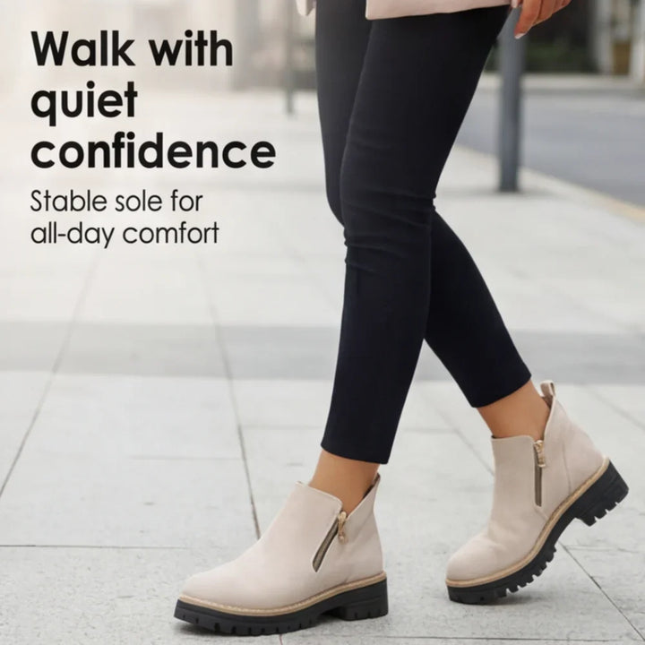 Women's side-zip suede Chelsea boots with wide toe - view 5