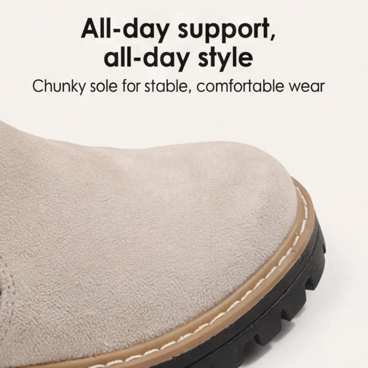 Women's side-zip suede Chelsea boots with wide toe - view 8
