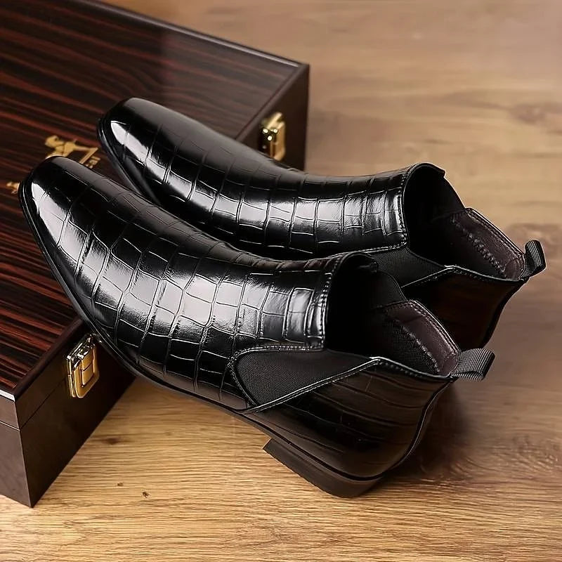 Unisex textured leather Chelsea boots - view 2