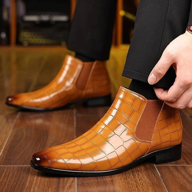 Unisex textured leather Chelsea boots - view 5