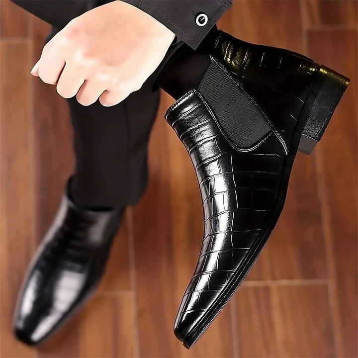 Unisex textured leather Chelsea boots - view 6