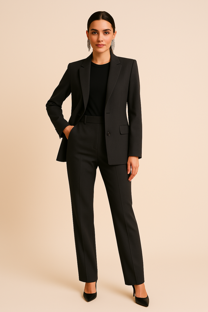 Blazer and straight leg pant suit for women - view 2
