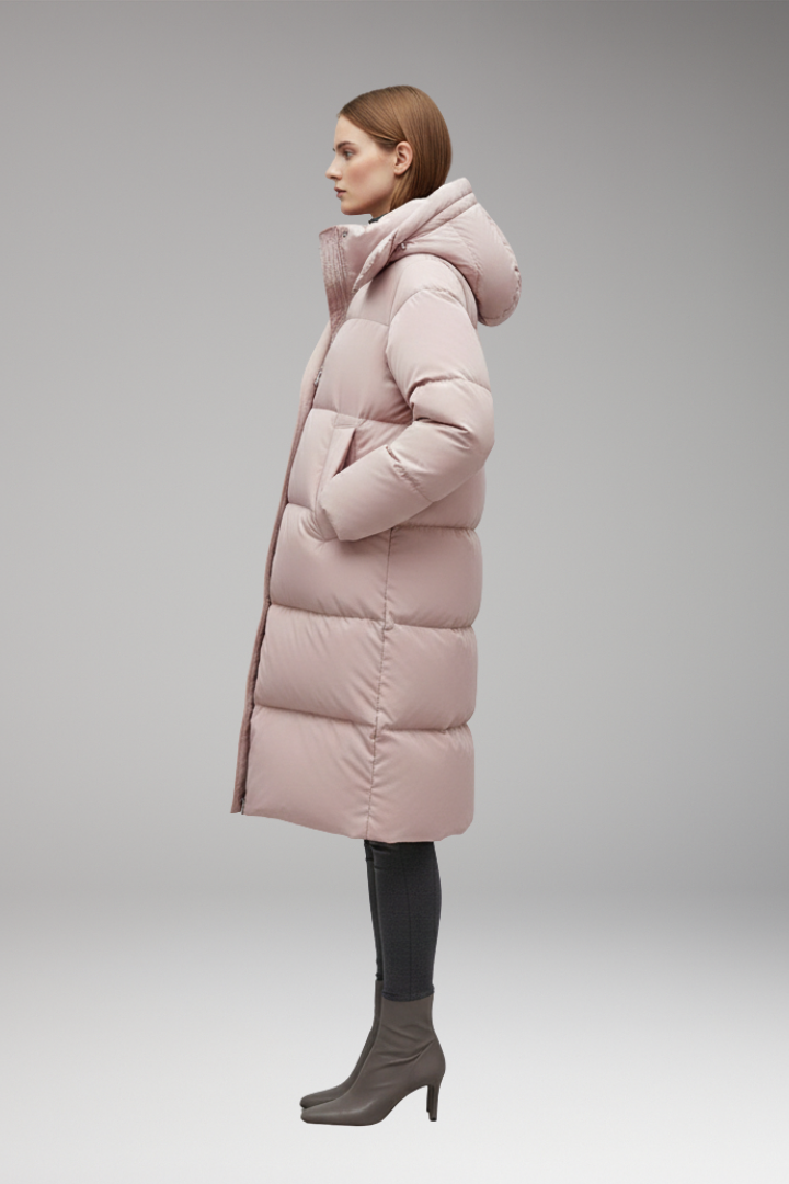 Long Quilted Hooded Puffer Jacket for Women - Ultimate Winter Protection Coat