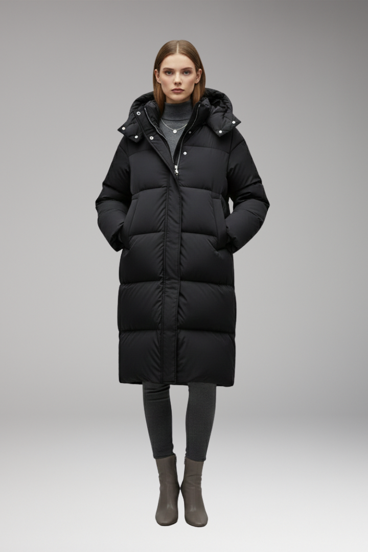 Long Quilted Hooded Puffer Jacket for Women - Ultimate Winter Protection Coat