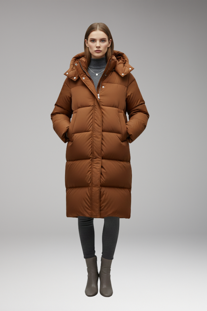Long Quilted Hooded Puffer Jacket for Women - Ultimate Winter Protection Coat
