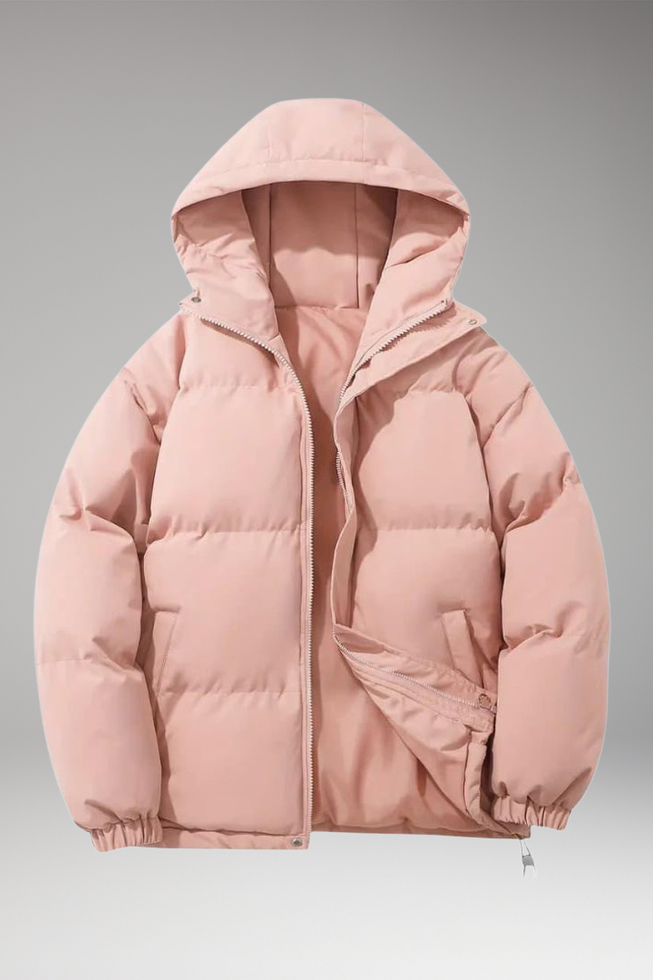 Hooded Puffer Jacket for Women - Quilted Structured Comfort Coat