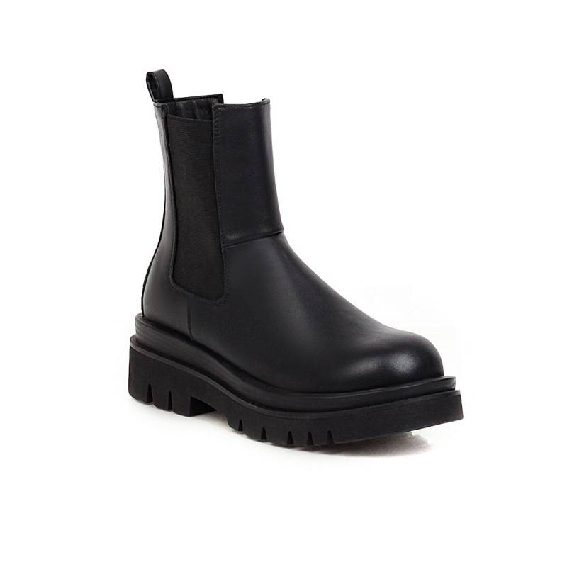 Chunky Platform High Ankle Chelsea Boots for Women - front view