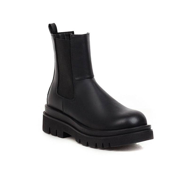Chunky Platform High Ankle Chelsea Boots for Women - front view