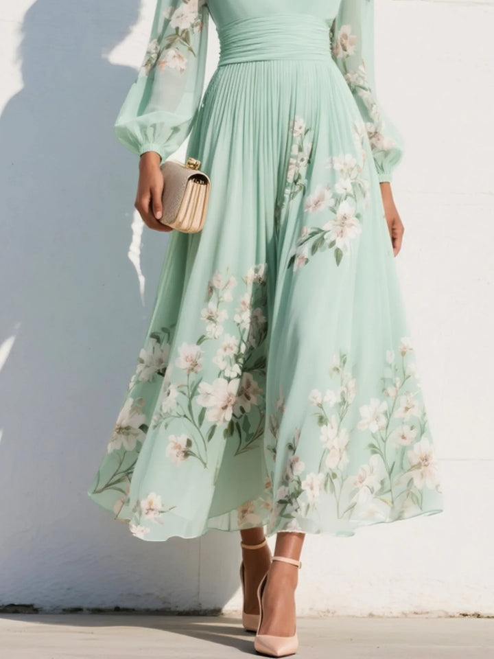 Amber – Elegant Floral Midi Dress