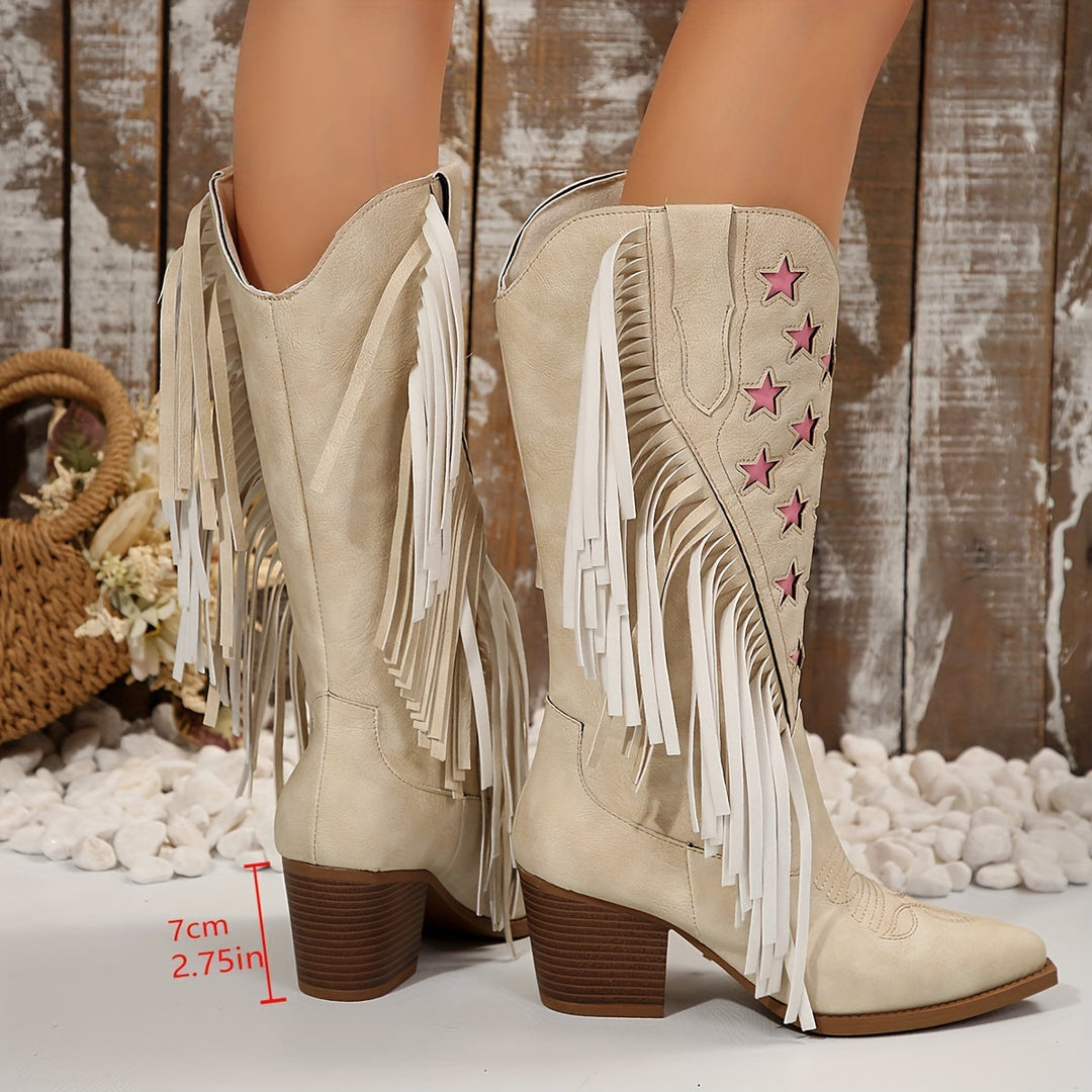 Beverley | Women's Wide Calf Western Fringe Cowboy Boots
