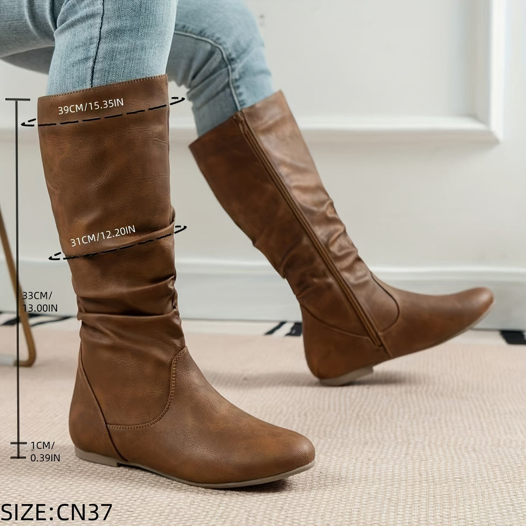 Valdis | Women's Knee High Boots in Brown