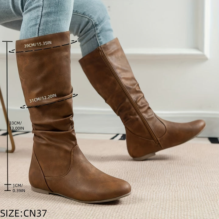 Valdis | Women's Knee High Boots in Brown