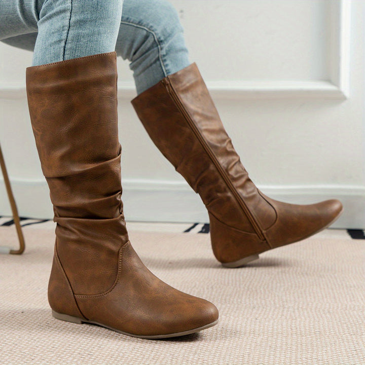 Valdis | Women's Knee High Boots in Brown