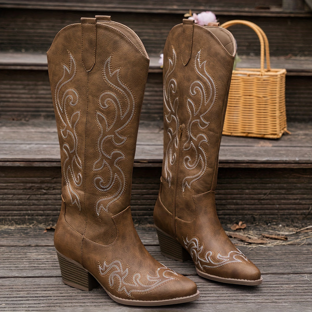 Brecken | Women's Wide Calf Western Cowboy Boots
