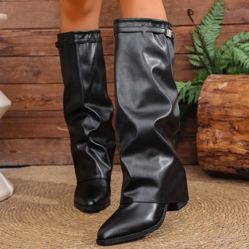 Odette | Women's Knee-High Slouch Boots Pointed Toe