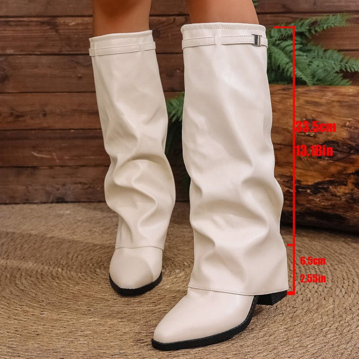 Odette | Women's Knee-High Slouch Boots Pointed Toe